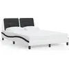 Image de vidaXL Cadre de lit sans matelas "Zadar" blanc et noir 140x190 cm similicuir