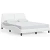 Image de vidaXL Cadre de lit sans matelas "Zadar" blanc 140x200 cm similicuir