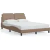 Image de vidaXL Cadre de lit sans matelas "Zadar" Cappuccino-Brun 140x200 cm Similicuir
