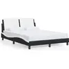 Image de vidaXL Cadre de lit sans matelas "Zadar" noir et blanc 140x200 cm similicuir