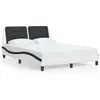 Image de vidaXL Cadre de lit sans matelas "Zadar" blanc et noir 140x200 cm similicuir