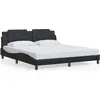 Image de vidaXL Cadre de lit sans matelas "Zadar" noir 180x200 cm similicuir