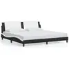 Image de vidaXL Cadre de lit sans matelas "Zadar" noir et blanc 200x200 cm similicuir