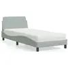 Image de vidaXL Lit avec matelas "Dover" gris clair 80x200 cm velours
