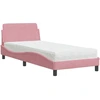 Image de vidaXL Lit avec matelas "Dover" rose 80x200 cm velours
