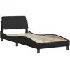 Image de vidaXL Lit avec matelas "Dover" noir 80x200 cm simili-cuir