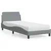 Image de vidaXL Lit avec matelas "Dover" gris clair 90x190 cm Tissu