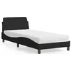 Image de vidaXL Lit avec matelas "Dover" noir 90x190 cm Tissu