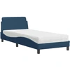 Image de vidaXL Lit avec matelas "Dover" bleu 90x190 cm Tissu