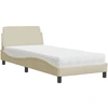 Image de vidaXL Lit avec matelas "Dover" Crème 90x200 cm Tissu