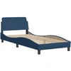 Image de vidaXL Lit avec matelas "Dover" bleu 90x200 cm Tissu
