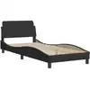 Image de vidaXL Lit avec matelas "Dover" noir 90x200 cm velours
