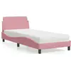 Image de vidaXL Lit avec matelas "Dover" rose 90x200 cm velours