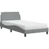 Image de vidaXL Lit avec matelas "Dover" gris clair 100x200 cm Tissu