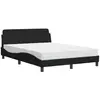 Image de vidaXL Lit avec matelas "Dover" noir 120x200 cm Tissu
