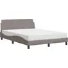 Image de vidaXL Lit avec matelas "Dover" Taupe 120x200 cm Tissu