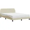 Image de vidaXL Lit avec matelas "Dover" Crème 120x200 cm Tissu