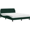 Image de vidaXL Lit avec matelas "Dover" vert foncé 120x200 cm velours