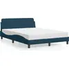 Image de vidaXL Lit avec matelas "Dover" bleu 120x200 cm velours