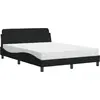 Image de vidaXL Lit avec matelas "Dover" noir 140x190 cm Tissu