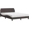 Image de vidaXL Lit avec matelas "Dover" brun foncé 140x190 cm Tissu