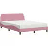 Image de vidaXL Lit avec matelas "Dover" rose 140x190 cm velours