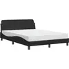 Image de vidaXL Lit avec matelas "Dover" noir 140x190 cm simili-cuir