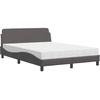 Image de vidaXL Lit avec matelas "Dover" Gris 140x190 cm Similicuir
