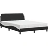 Image de vidaXL Lit avec matelas "Dover" noir et blanc 140x190 cm simili-cuir