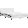 Image de vidaXL Lit avec matelas "Dover" blanc et noir 140x190 cm simili-cuir