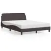 Image de vidaXL Lit avec matelas "Dover" brun foncé 140x200 cm Tissu