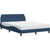 Image de vidaXL Lit avec matelas "Dover" bleu 140x200 cm Tissu