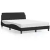 Image de vidaXL Lit avec matelas "Dover" noir 140x200 cm velours