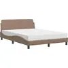 Image de vidaXL Lit avec matelas "Dover" Cappuccino-Brun 140x200 cm Similicuir