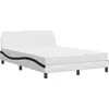 Image de vidaXL Lit avec matelas "Dover" blanc et noir 140x200 cm simili-cuir