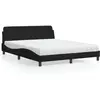Image de vidaXL Lit avec matelas "Dover" noir 160x200 cm Tissu