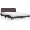 Image de vidaXL Lit avec matelas "Dover" brun foncé 160x200 cm Tissu