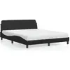Image de vidaXL Lit avec matelas "Dover" noir 160x200 cm simili-cuir