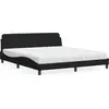 Image de vidaXL Lit avec matelas "Dover" noir 180x200 cm Tissu