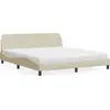 Image de vidaXL Lit avec matelas "Dover" Crème 180x200 cm Tissu