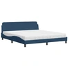Image de vidaXL Lit avec matelas "Dover" bleu 180x200 cm Tissu