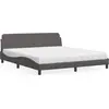 Image de vidaXL Lit avec matelas "Dover" Gris 180x200 cm Similicuir