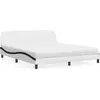 Image de vidaXL Lit avec matelas "Dover" blanc et noir 180x200 cm simili-cuir