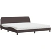 Image de vidaXL Lit avec matelas "Dover" brun foncé 200x200 cm Tissu