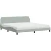 Image de vidaXL Lit avec matelas "Dover" gris clair 200x200 cm velours