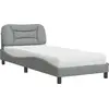 Image de vidaXL Lit avec matelas "Hvar" gris clair 90x190 cm Tissu