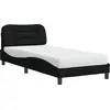 Image de vidaXL Lit avec matelas "Hvar" noir 90x190 cm Tissu