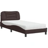 Image de vidaXL Lit avec matelas "Hvar" brun foncé 90x190 cm Tissu