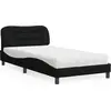 Image de vidaXL Lit avec matelas "Hvar" noir 100x200 cm Tissu