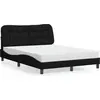 Image de vidaXL Lit avec matelas "Hvar" noir 120x200 cm Tissu